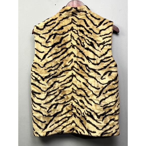 Josephine Chaus Full zip vest Womens size small‎ animal print Fleece - Picture 2 of 6